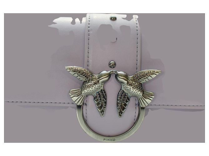 Borsa Pinko Love One Mini C - Pelle lilla con tracolla a catena e fibbia a forma di uccello Porpora - vista 18