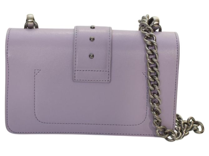 Borsa Pinko Love One Mini C - Pelle lilla con tracolla a catena e fibbia a forma di uccello Porpora - vista 2