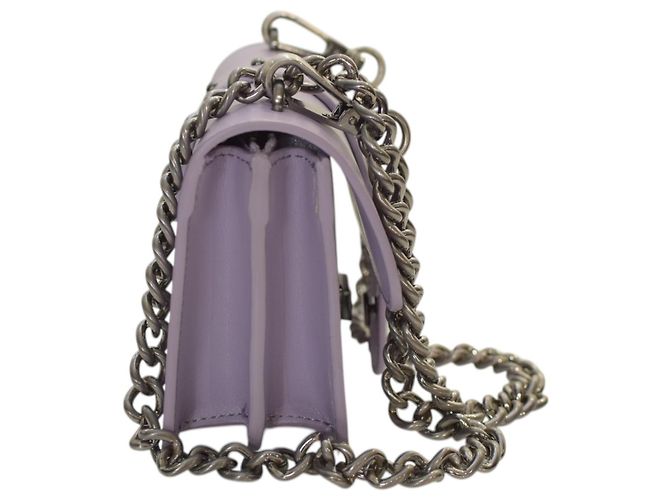 Borsa Pinko Love One Mini C - Pelle lilla con tracolla a catena e fibbia a forma di uccello Porpora - vista 3