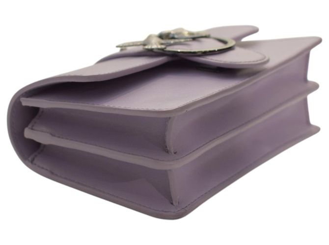 Borsa Pinko Love One Mini C - Pelle lilla con tracolla a catena e fibbia a forma di uccello Porpora - vista 7