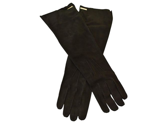 Dsquared2 Dsquared² Lange schwarze Wildlederhandschuhe – Hergestellt in Italien – Größe M - kommen mit der Box - Ansicht 2