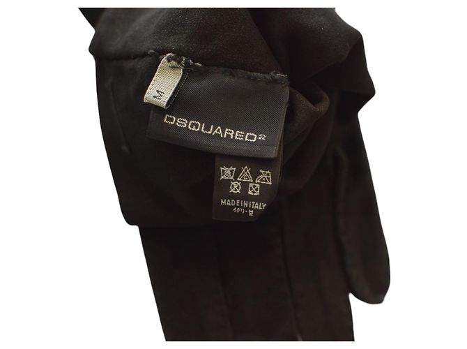 Dsquared2 Dsquared² Lange schwarze Wildlederhandschuhe – Hergestellt in Italien – Größe M - kommen mit der Box - Ansicht 6