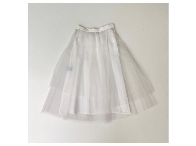 Falda de tul multilayer blanca Muveil Blanco - vista 2