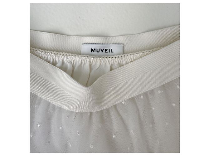 Falda de tul multilayer blanca Muveil Blanco - vista 3