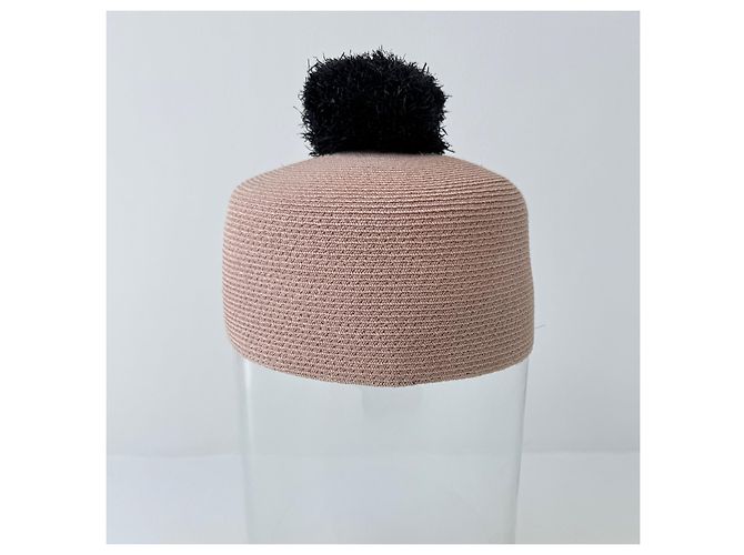 Cappello in canapa beige Eugenia Kim con pompon nero - vista 5