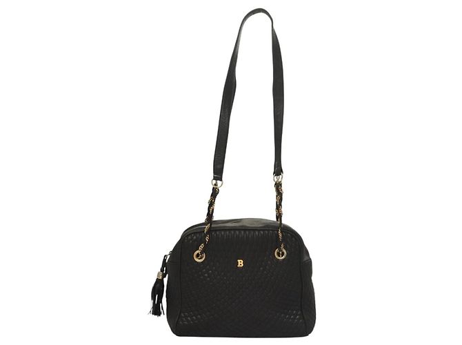 BALLY Borsa a Spalla in Pelle Trapuntata con Catena Marrone Scuro Oro Auth BA4325 D'oro - vista 13