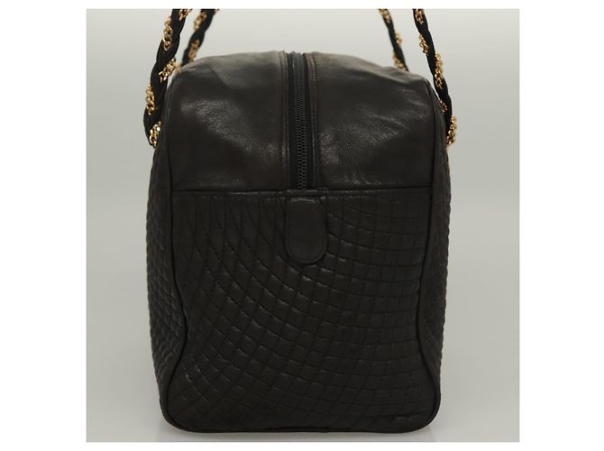 BALLY Borsa a Spalla in Pelle Trapuntata con Catena Marrone Scuro Oro Auth BA4325 D'oro - vista 3