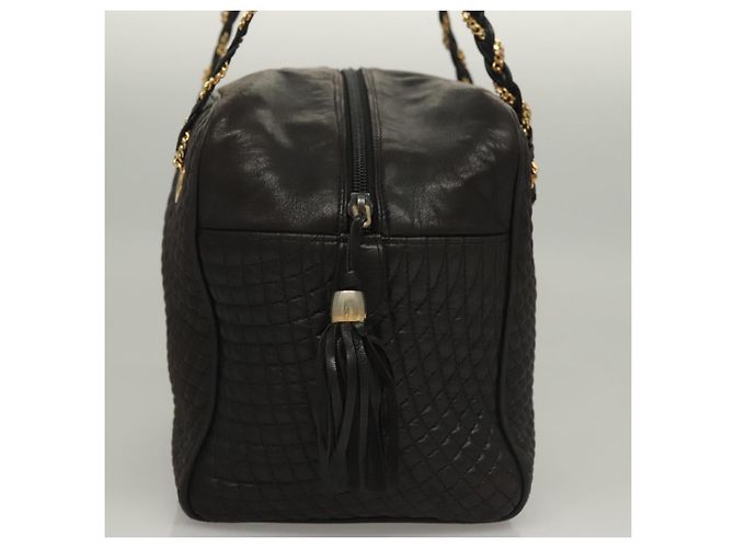 BALLY Borsa a Spalla in Pelle Trapuntata con Catena Marrone Scuro Oro Auth BA4325 D'oro - vista 4