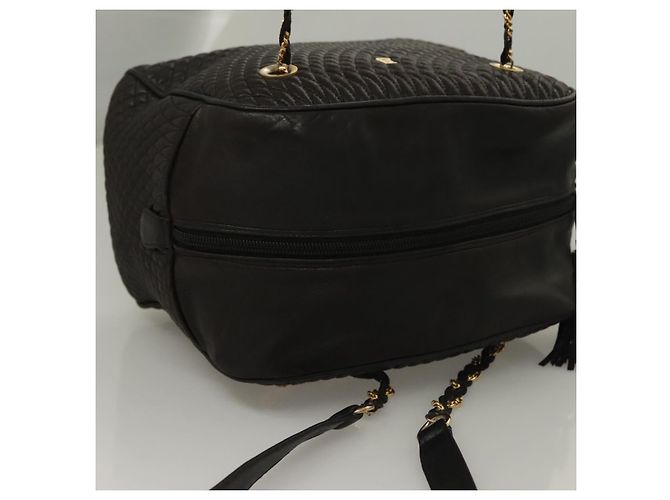 BALLY Borsa a Spalla in Pelle Trapuntata con Catena Marrone Scuro Oro Auth BA4325 D'oro - vista 6
