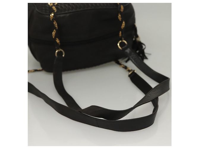 BALLY Borsa a Spalla in Pelle Trapuntata con Catena Marrone Scuro Oro Auth BA4325 D'oro - vista 7
