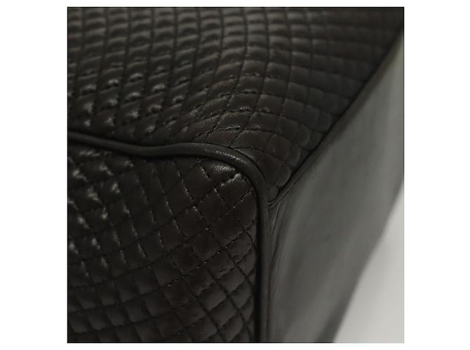 BALLY Borsa a Spalla in Pelle Trapuntata con Catena Marrone Scuro Oro Auth BA4325 D'oro - vista 8