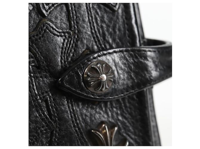 Chrome Hearts Day Planner Cover Leather Black Auth 132856M - view 8