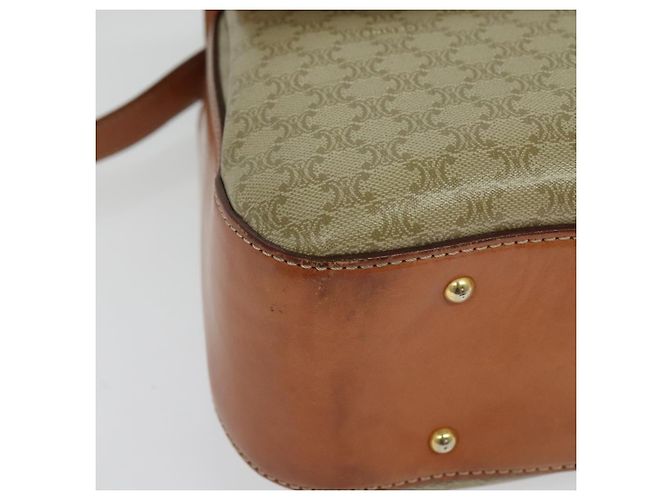 Céline Borsa a mano in tela Macadam CELINE PVC 2in1 Beige Oro Auth 136202 D'oro - vista 16