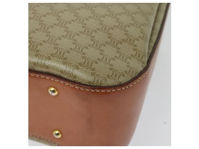 Céline Borsa a mano in tela Macadam CELINE PVC 2in1 Beige Oro Auth 136202 D'oro - vista 19