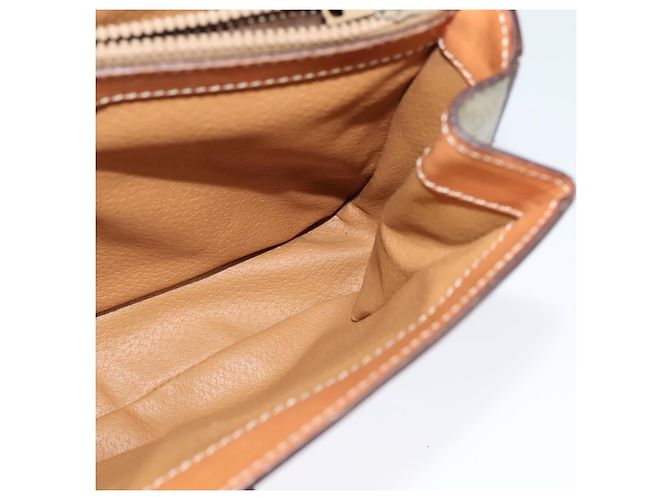 Céline Borsa a mano in tela Macadam CELINE PVC 2in1 Beige Oro Auth 136202 D'oro - vista 23