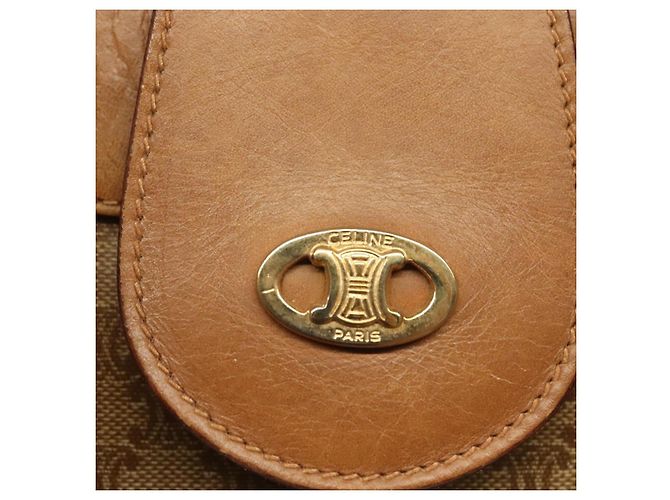 Céline CELINE Macadam Canvas Tote Bag PVC Beige Gold Auth 136444 Golden - Ansicht 18