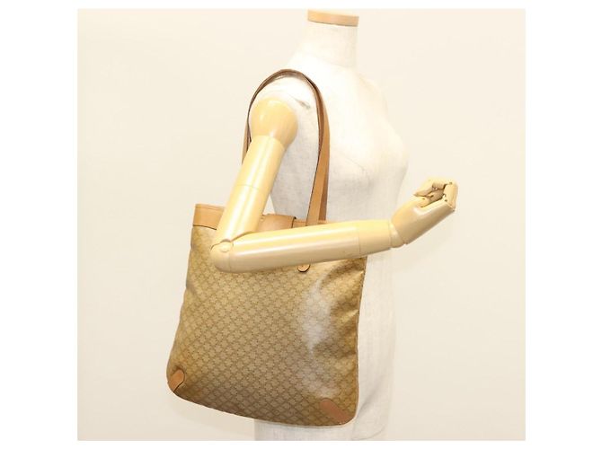 Céline CELINE Macadam Canvas Tote Bag PVC Beige Gold Auth 136444 Golden - Ansicht 21