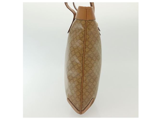 Céline CELINE Macadam Canvas Tote Bag PVC Beige Gold Auth 136444 Golden - Ansicht 4