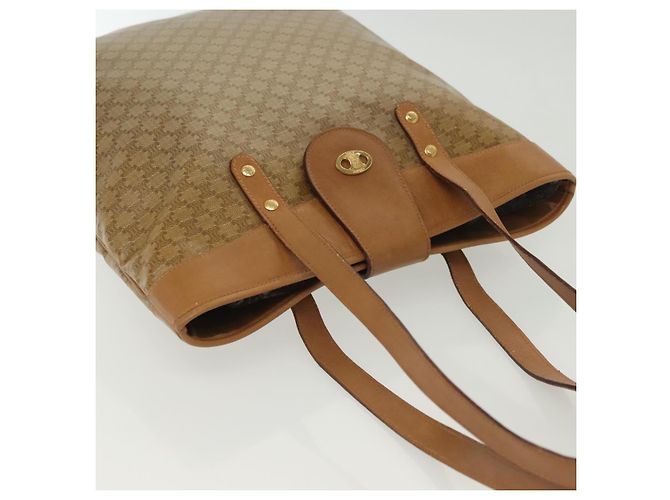 Céline CELINE Macadam Canvas Tote Bag PVC Beige Gold Auth 136444 Golden - Ansicht 7