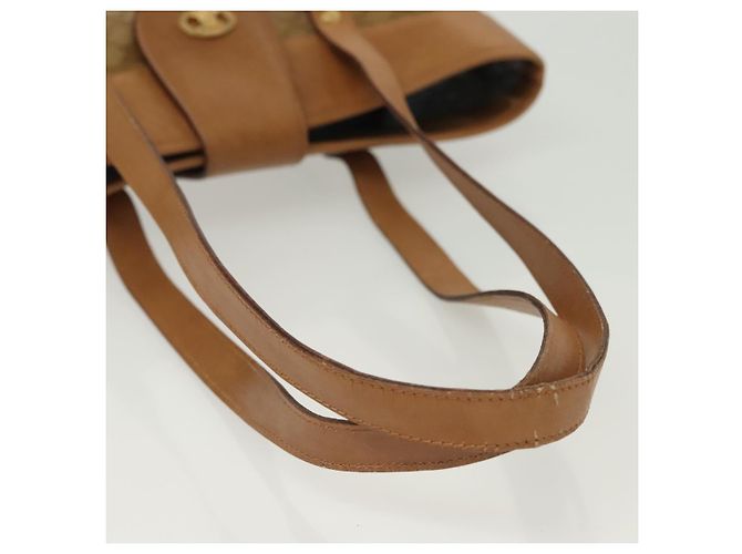 Céline CELINE Macadam Canvas Tote Bag PVC Beige Gold Auth 136444 Golden - Ansicht 8