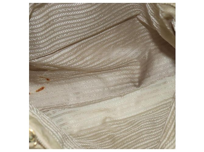 Tote PRADA Kettentasche aus Leder Beige Gold Auth bs28084 Golden - Ansicht 11