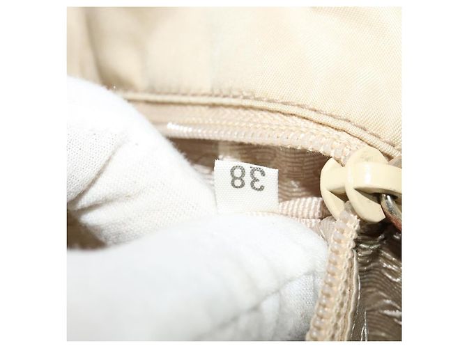 Tote PRADA Kettentasche aus Leder Beige Gold Auth bs28084 Golden - Ansicht 12