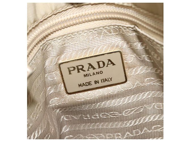 Tote PRADA Kettentasche aus Leder Beige Gold Auth bs28084 Golden - Ansicht 17
