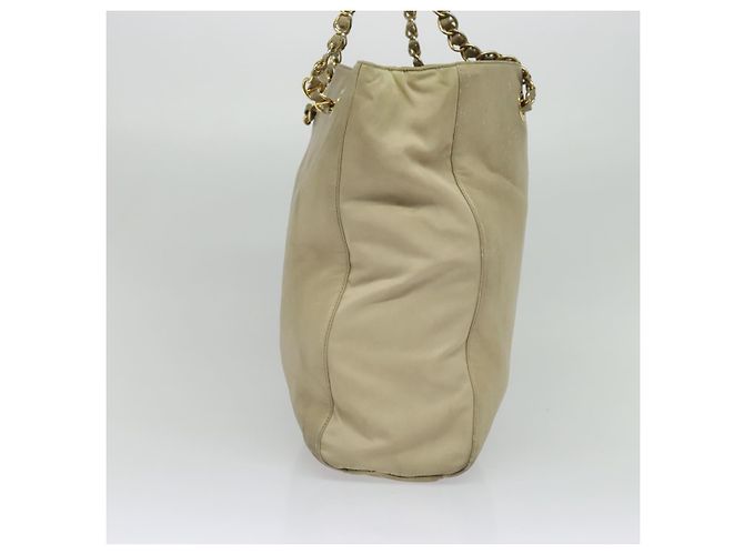 Tote PRADA Kettentasche aus Leder Beige Gold Auth bs28084 Golden - Ansicht 3