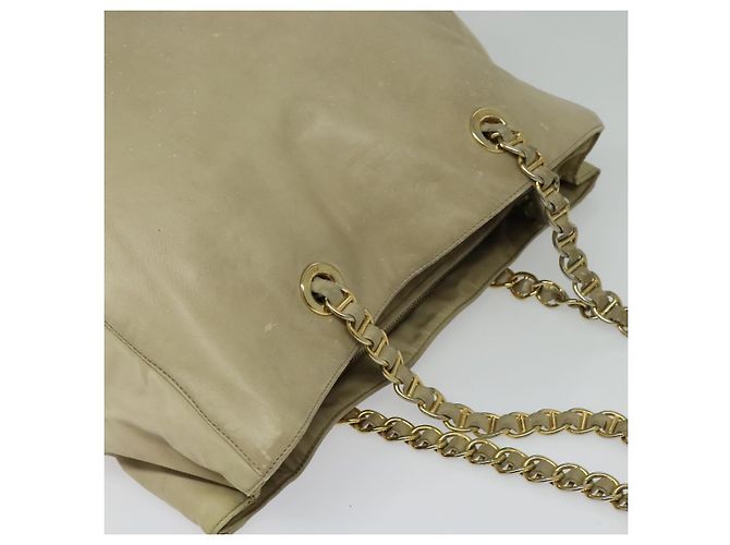 Tote PRADA Kettentasche aus Leder Beige Gold Auth bs28084 Golden - Ansicht 6