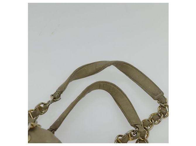 Tote PRADA Kettentasche aus Leder Beige Gold Auth bs28084 Golden - Ansicht 8