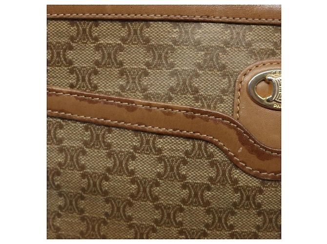 Céline CELINE Macadam Canvas Schultertasche PVC Beige Gold Auth BA4269 Golden - Ansicht 10