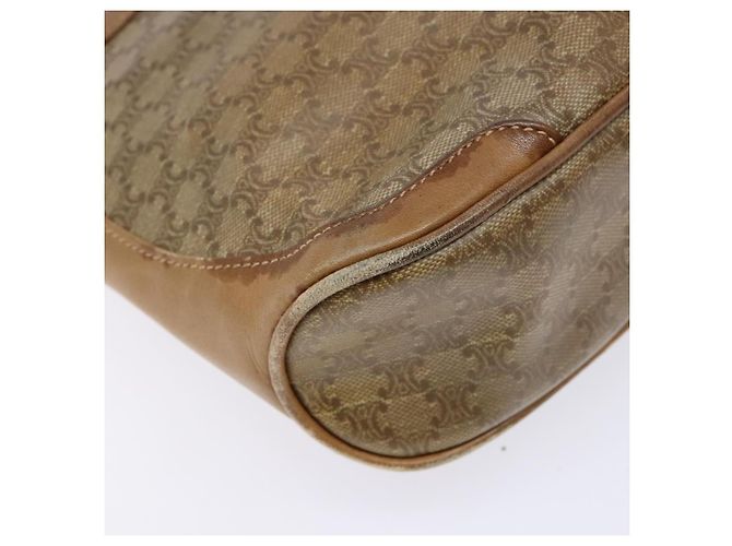 Céline CELINE Macadam Canvas Schultertasche PVC Beige Gold Auth BA4269 Golden - Ansicht 15