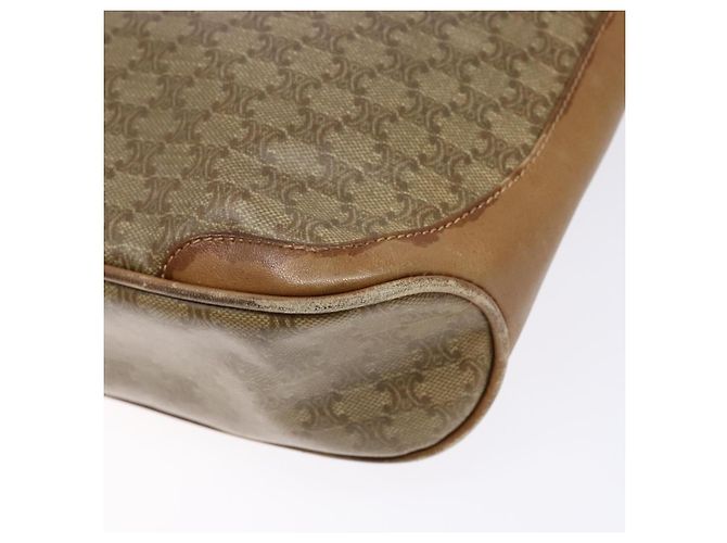 Céline CELINE Macadam Canvas Schultertasche PVC Beige Gold Auth BA4269 Golden - Ansicht 16