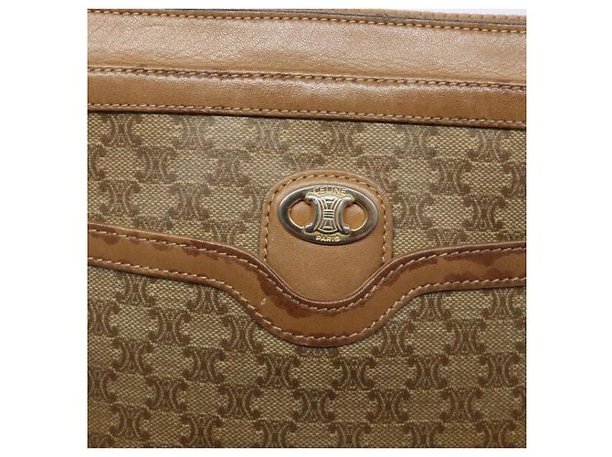 Céline CELINE Macadam Canvas Schultertasche PVC Beige Gold Auth BA4269 Golden - Ansicht 18