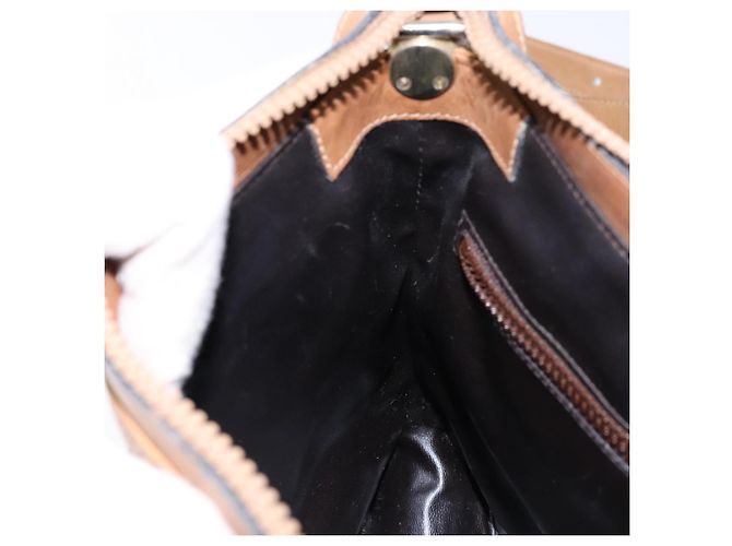 Céline CELINE Macadam Canvas Schultertasche PVC Beige Gold Auth BA4269 Golden - Ansicht 22