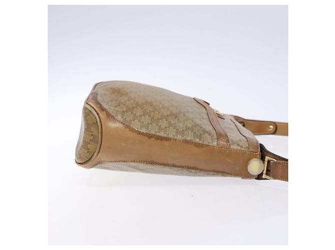 Céline CELINE Macadam Canvas Schultertasche PVC Beige Gold Auth BA4269 Golden - Ansicht 3