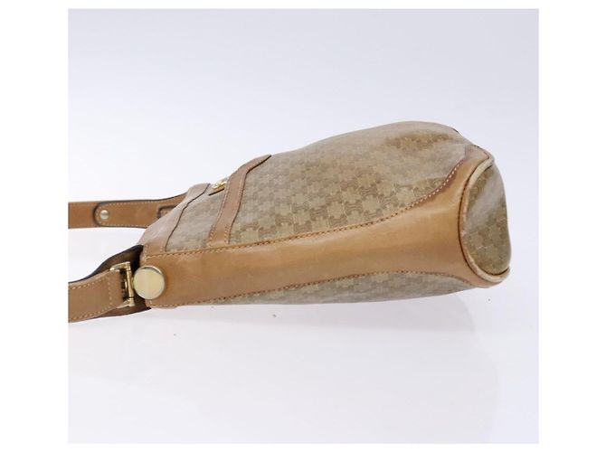 Céline CELINE Macadam Canvas Schultertasche PVC Beige Gold Auth BA4269 Golden - Ansicht 4