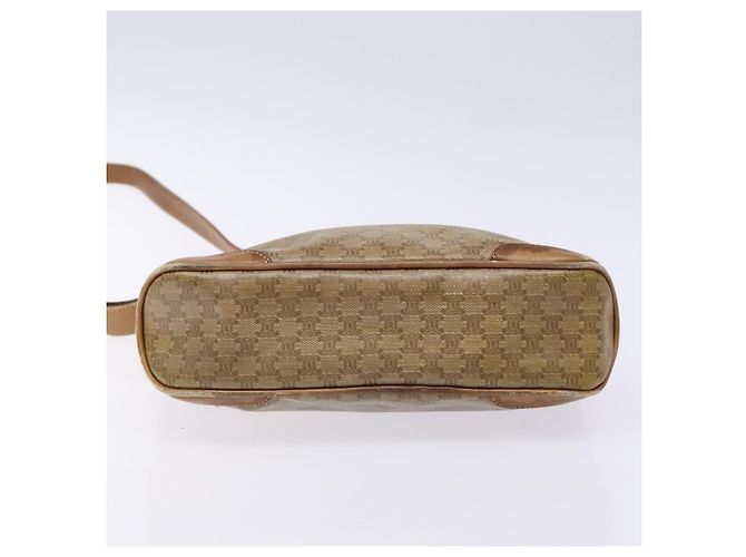 Céline CELINE Macadam Canvas Schultertasche PVC Beige Gold Auth BA4269 Golden - Ansicht 5