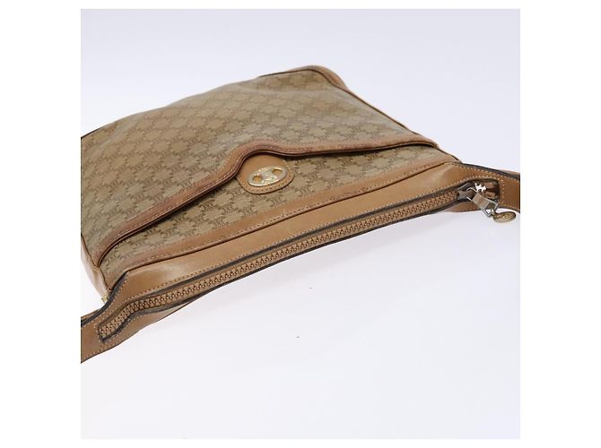 Céline CELINE Macadam Canvas Schultertasche PVC Beige Gold Auth BA4269 Golden - Ansicht 6