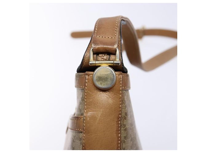 Céline CELINE Macadam Canvas Schultertasche PVC Beige Gold Auth BA4269 Golden - Ansicht 9
