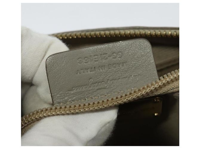 Borsa a Spalla Salvatore Ferragamo Vala in Pelle Grigia Oro Auth 135353 Marrone D'oro - vista 12