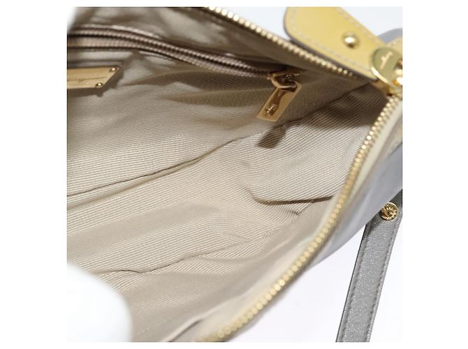 Borsa a Spalla Salvatore Ferragamo Vala in Pelle Grigia Oro Auth 135353 Marrone D'oro - vista 18