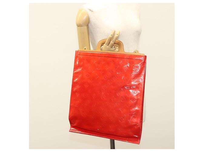 LOUIS VUITTON Borsa Tote Stanton Monogram Vernis Rossa M91078 LV Auth BA4291 Rosso - vista 21