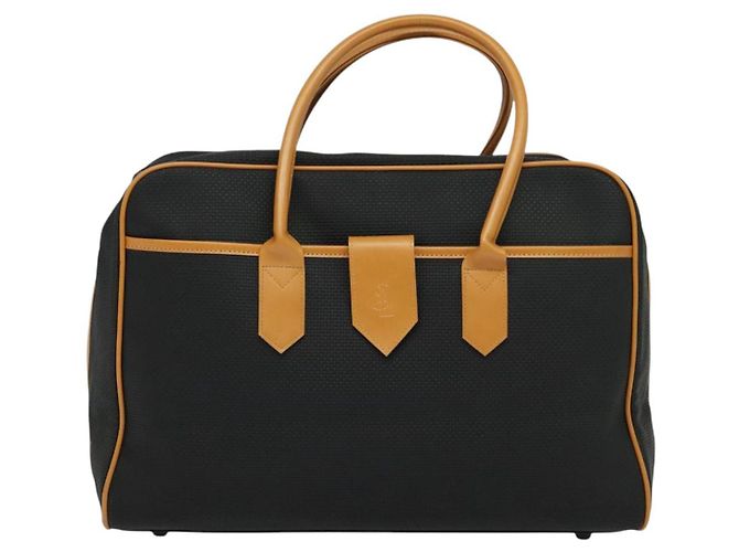 Borsa Boston in pelle PVC nera Auth am8817 di SAINT LAURENT Nero - vista 13