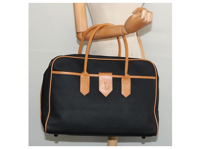 Borsa Boston in pelle PVC nera Auth am8817 di SAINT LAURENT Nero - vista 19