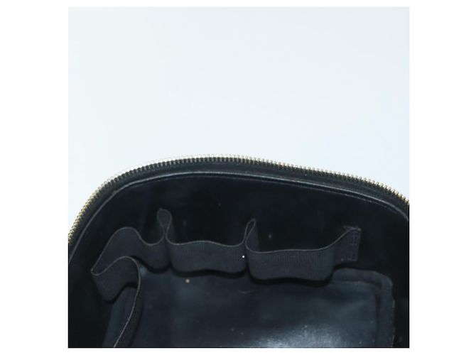 CHANEL Necessaire Vanity Couro envernizado Preto Ouro CC Auth 137125 Dourado - vista 20