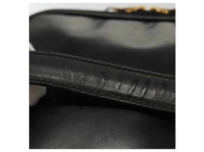 CHANEL Necessaire Vanity Couro envernizado Preto Ouro CC Auth 137125 Dourado - vista 7