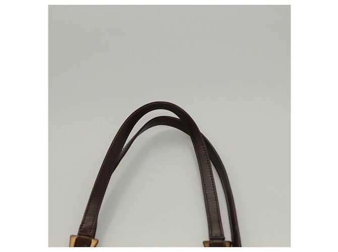 VERSACE Schultertasche Lackleder Braun Gold Auth BA4407 Golden - Ansicht 14