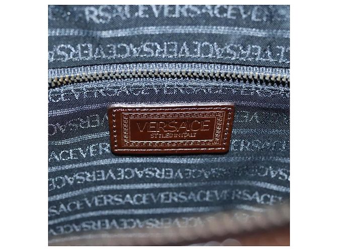 VERSACE Schultertasche Lackleder Braun Gold Auth BA4407 Golden - Ansicht 19
