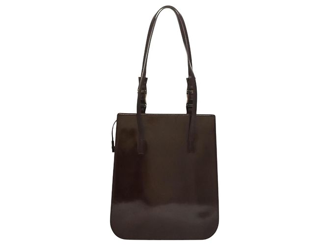 VERSACE Schultertasche Lackleder Braun Gold Auth BA4407 Golden - Ansicht 2
